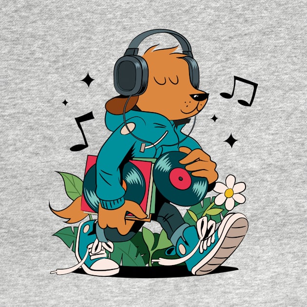 Chill and Groovin' Vinyl Dog by B Sharp